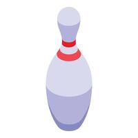 Weiß klassisch Kegelspiel Symbol isometrisch Vektor. Bowling Sport Spiel vektor