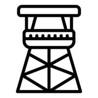 Hilfe Strand Turm Symbol Gliederung Vektor. Einschlag Schiff Wrack vektor