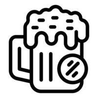 Alkohol kostenlos Bier Becher Symbol Gliederung Vektor. Kneipe Brauerei trinken vektor