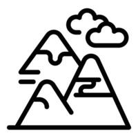 bergen semester ikon översikt vektor. vinter- sport vektor