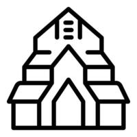 Oslo alt Kirche Symbol Gliederung Vektor. National historisch Gebäude vektor