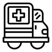 Krankenwagen Auto Symbol Gliederung Vektor. Krankenhaus Pflege vektor