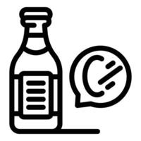 alkoholfri malt dryck ikon översikt vektor. bryggeri flaska vektor