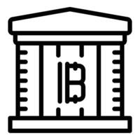Bitcoin Digital Bank Symbol Gliederung Vektor. online finanziell System vektor