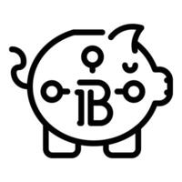 bitcoin besparingar ikon översikt vektor. digital huvudstad fond vektor