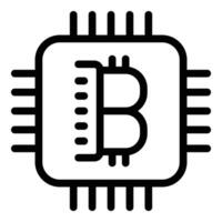 Digital Währung Zeichen Symbol Gliederung Vektor. Bitcoin Geld Austausch vektor