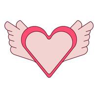 vinge kärlek logotyp design romantik. hjärta bevingad ängel vektor