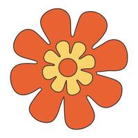 Orange Blumen Elemente auf Weiß Hintergrund vektor