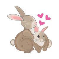 Illustration von Mama und Baby Hase vektor