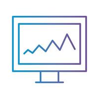 Balkendiagramm im Laptop-Gradienten-Stil-Symbol-Vektor-Design vektor