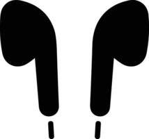 Fri hand platt ikon. hörlurar trådlös hörlur symbol. headsetet silhuett. hand fri. vektor