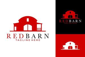 röd ladugård bruka boskap logotyp design vektor