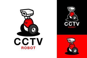 Maskottchen cctv Roboter Sicherheit Logo Design vektor