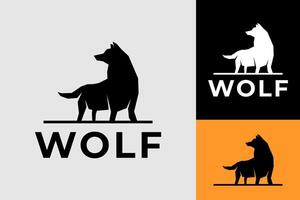 Alpha Wolf Silhouette Logo Design vektor