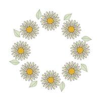 skön blommig ram, vår blommor bukett. flerfärgad blomning botanisk element för mönster. platt vektor illustration isolerat på vit bakgrund.