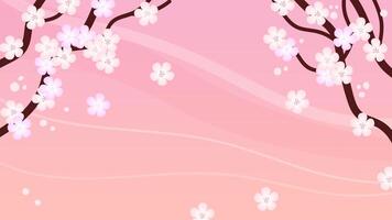 schön Frühling Hintergrund mit Sakura Blühen. Vorlage mit Kopieren Raum. Vektor Illustration.