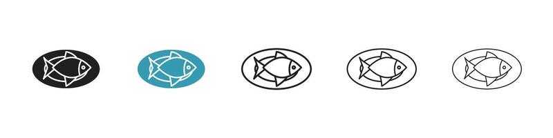 gekocht Fisch Symbol vektor