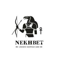 uralt ägyptisch Gott Nekhbet Silhouette, Mitte Osten Gott Logo vektor