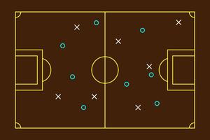 fotboll strategi fotboll spel taktisk schema teckning på svarta tavlan. vektor