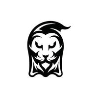 lejon spöke ansikte logotyp, lejon ondska logotyp design, vektor illustration mall