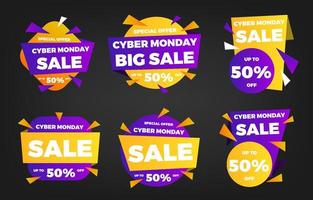 cyber måndag försäljning klistermärke samling vektor