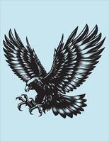 Adler tätowieren Design auf Blau Hintergrund Vektor Illustration