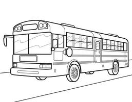 tecknad serie buss illustration. vektor buss illustration för färg bok
