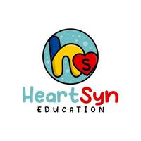 barns skola logotyp med de brev hs vektor
