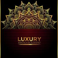 Luxus islamisch Zier Mandala Hintergrund mit golden Farbe vektor