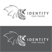 Drachen Feuer Logo Vektor Symbol Illustration Design.