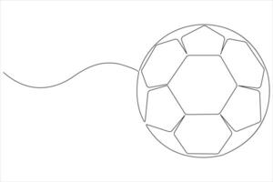 Fußball Vektor kontinuierlich einer Linie Kunst Zeichnung Illustration minimalistisch Design