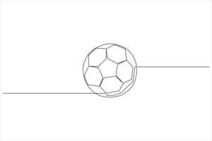 Fußball Vektor kontinuierlich einer Linie Kunst Zeichnung Illustration minimalistisch Design