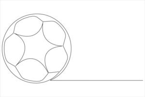 Fußball Vektor kontinuierlich einer Linie Kunst Zeichnung Illustration minimalistisch Design