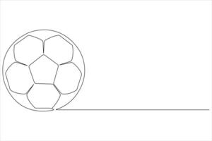 Fußball Vektor kontinuierlich einer Linie Kunst Zeichnung Illustration minimalistisch Design