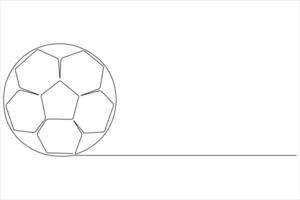 Fußball Vektor kontinuierlich einer Linie Kunst Zeichnung Illustration minimalistisch Design