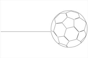 Fußball Vektor kontinuierlich einer Linie Kunst Zeichnung Illustration minimalistisch Design