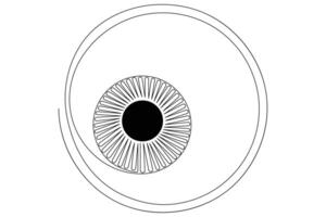 Auge Symbol im kontinuierlich einer Linie Kunst Zeichnung von Mensch Auge Zeichen Gliederung Vektor Illustration