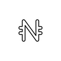 Naira Linie Symbol isoliert auf Weiß Hintergrund vektor