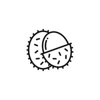 Rambutan Linie Symbol isoliert auf Weiß Hintergrund vektor