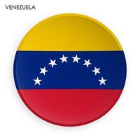 venezuela flagga ikon i modern neomorphism stil. knapp för mobil Ansökan eller webb. vektor på vit bakgrund