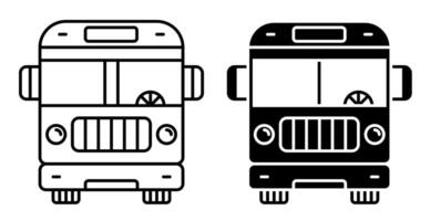 amerikanisch Schule Bus. September 1 ist Anfang von Schule Jahr. linear Symbol. einfach schwarz und Weiß Vektor