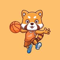 Basketball rot Panda Karikatur vektor