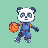 Basketball Panda süß Karikatur vektor