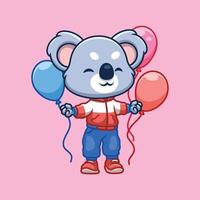 Geburtstag Koala Karikatur Charakter vektor