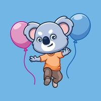 födelsedag koala tecknad serie karaktär vektor