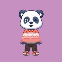 Geburtstag Panda süß Karikatur vektor