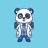 Arzt Panda süß Karikatur vektor