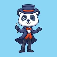 Zauberer Panda süß Karikatur vektor