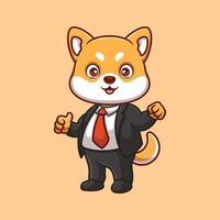 Manager Shiba inu süß Karikatur vektor