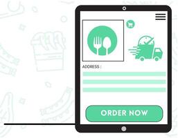 mat beställa betalning i mobil app vektor illustration